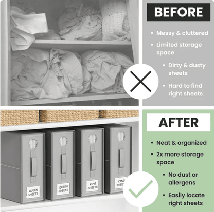 Bed Sheet Organizers (4 Pack) – Declutter Your Bedroom