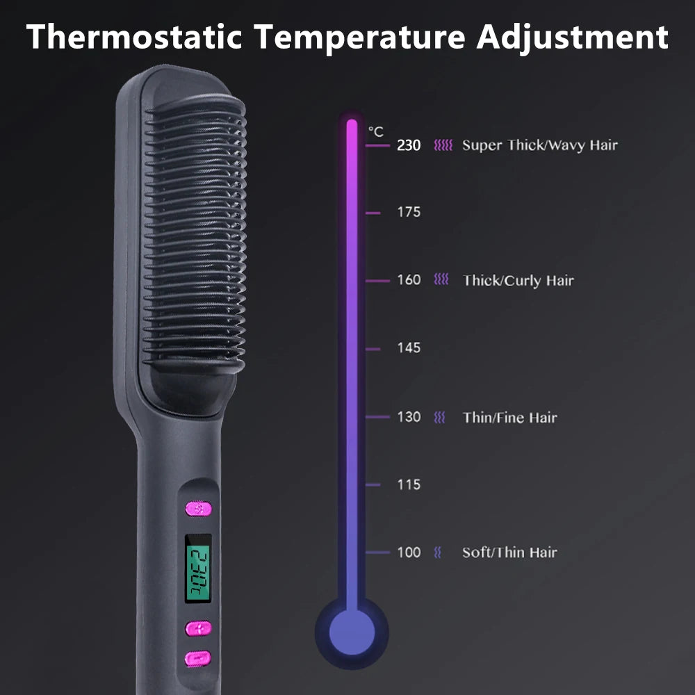 Hair Straightener Brush Heating Hot Comb Straightener Electric Hair Straightening