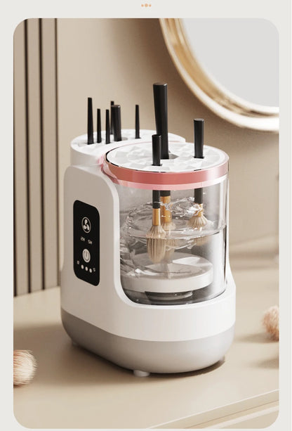 USB Electric Makeup Brush Cleaner 3-in-1 with Automatic Quick-Drying Support Device
