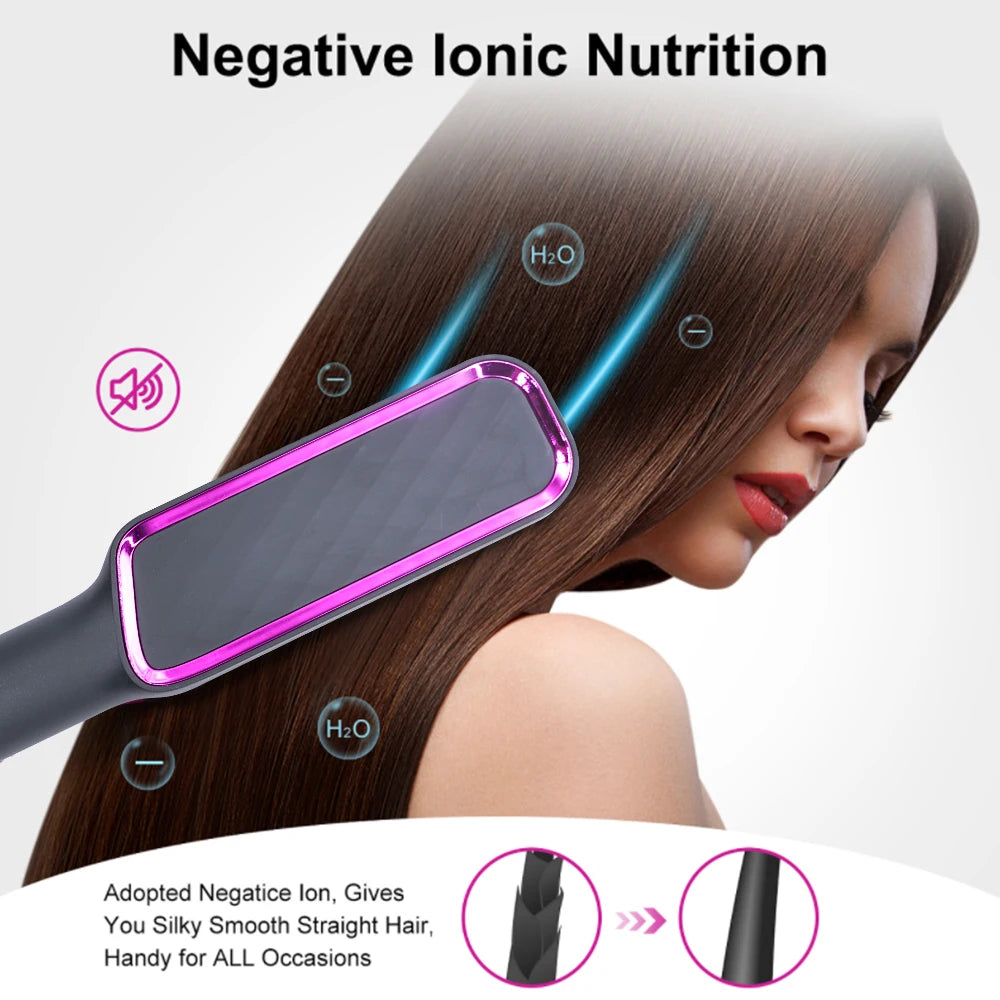 Hair Straightener Brush Heating Hot Comb Straightener Electric Hair Straightening