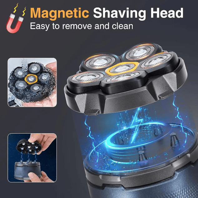SmoothGlider 6D: Professional Skull & Head Shaver (Magnetic)