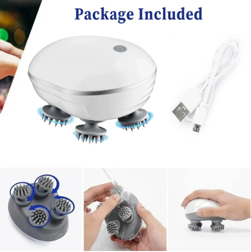 Head Massager with Adjustable Speed for Scalp Massage Red Light for Hair Care Soft