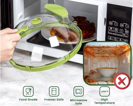 Microwave Food Cover Clear Microwave Splash Guard with Steamer
