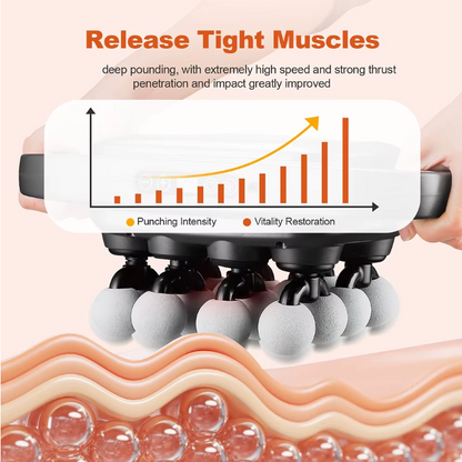 16-Head Fascia Gun High-Frequency Vibration Body Massage Gun Waist and Back Massager Neck Shoulder