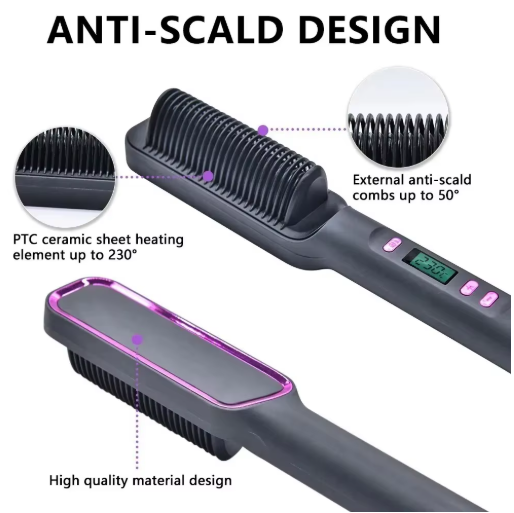 Hair Straightener Brush Heating Hot Comb Straightener Electric Hair Straightening