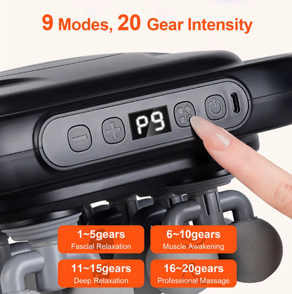 16-Head Fascia Gun High-Frequency Vibration Body Massage Gun Waist and Back Massager Neck Shoulder