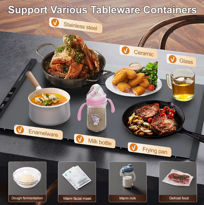 Electric Food Warmer Mat Silicone Foldable Food Warming Heater For Coffee Food Plate Warming