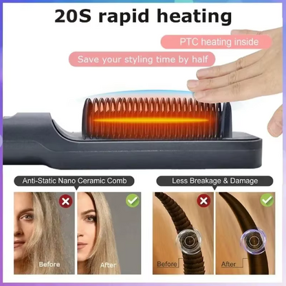 Hair Straightener Brush Heating Hot Comb Straightener Electric Hair Straightening