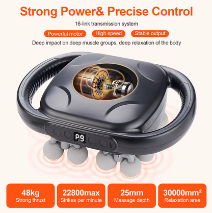 16-Head Fascia Gun High-Frequency Vibration Body Massage Gun Waist and Back Massager Neck Shoulder