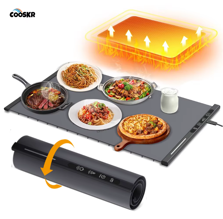 Electric Food Warmer Mat Silicone Foldable Food Warming Heater For Coffee Food Plate Warming