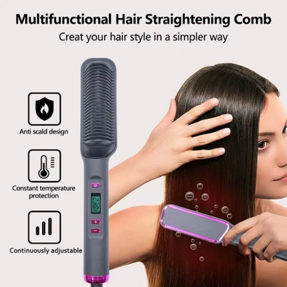 Hair Straightener Brush Heating Hot Comb Straightener Electric Hair Straightening