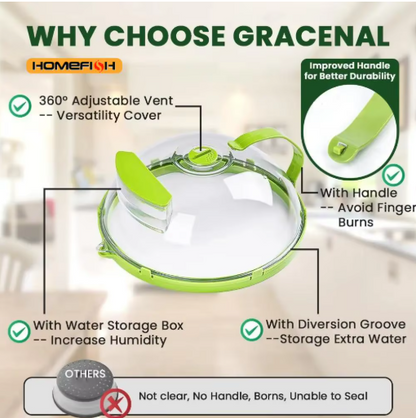 Microwave Food Cover Clear Microwave Splash Guard with Steamer