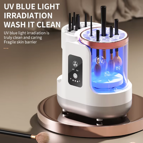 USB Electric Makeup Brush Cleaner 3-in-1 with Automatic Quick-Drying Support Device