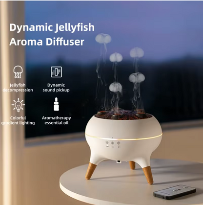 Dynamic Jellyfish Air Humidifier 250ml Essential Oil Diffuser Remote Control Bedroom Humidifier With 7 Colorful Night Lights