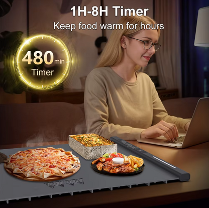 Electric Food Warmer Mat Silicone Foldable Food Warming Heater For Coffee Food Plate Warming