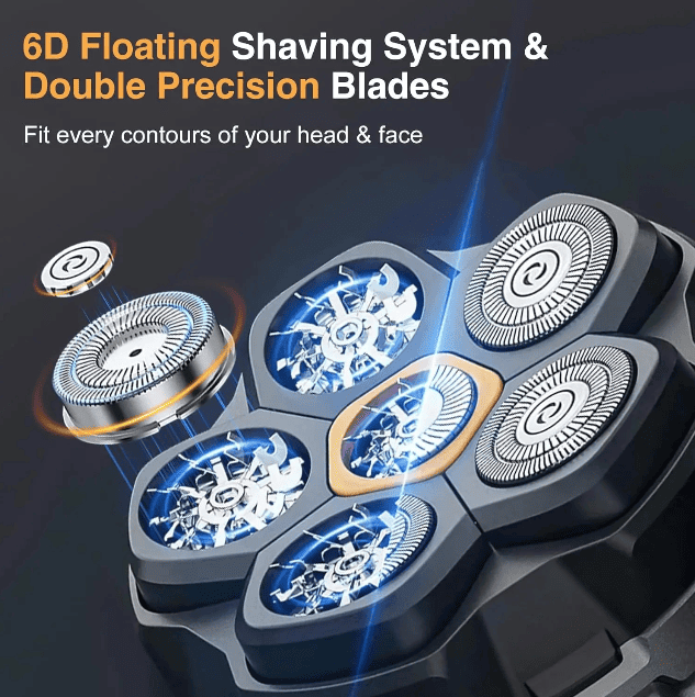 SmoothGlider 6D: Professional Skull & Head Shaver (Magnetic)