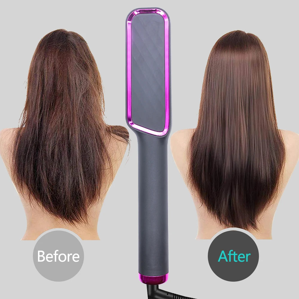 Hair Straightener Brush Heating Hot Comb Straightener Electric Hair Straightening