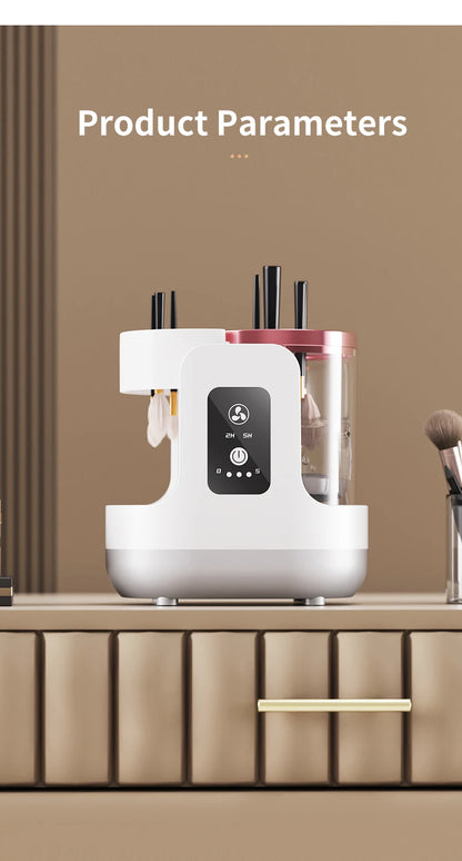 USB Electric Makeup Brush Cleaner 3-in-1 with Automatic Quick-Drying Support Device